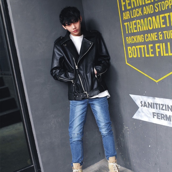 dress volume leather jacket